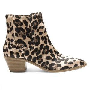 Sole Society Leopard Print Ankle Boots - Tan & Black